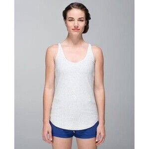Lululemon Mudra Tank Top Reversible Active Tank French Terry Modal White Sz 6